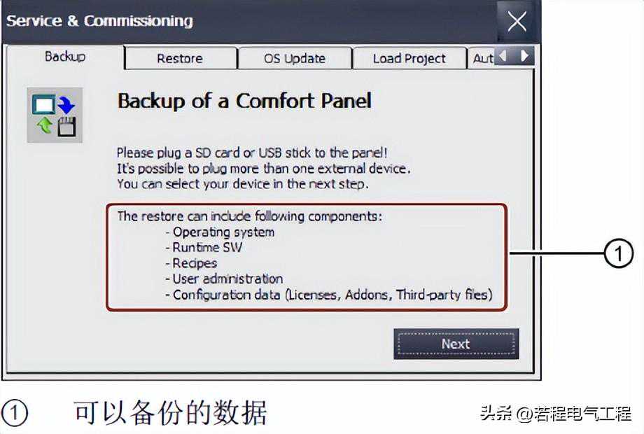 HMI设备使用外部存储介质备份/恢复的功能