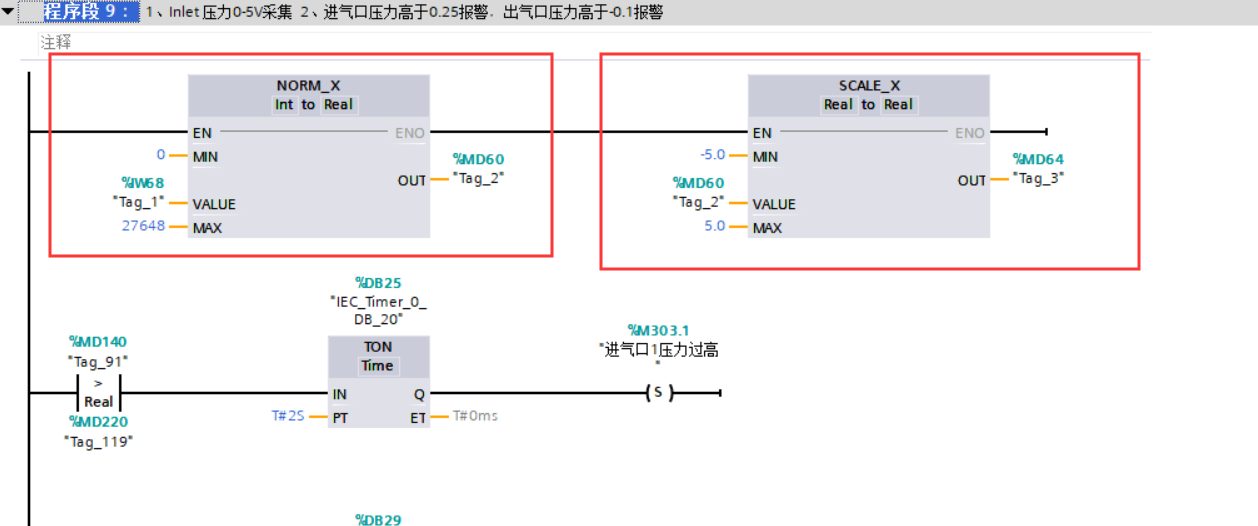 几个PLC中模拟量的采集