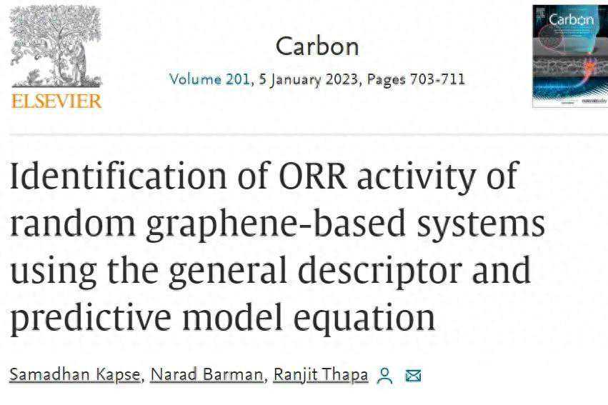 使用一般描述符和预测模型方程识别随机石墨烯基催化剂的ORR活性
