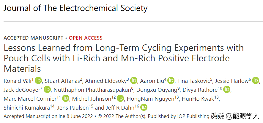 Nature之后Jeff Dahn组从富锂和富锰正极软包电池获取的经验性总结